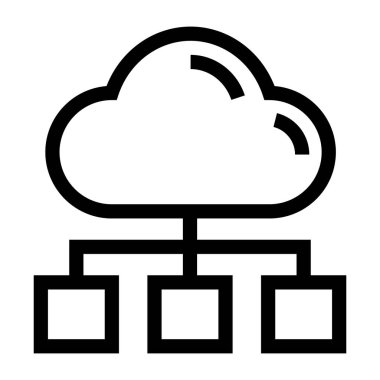 Bulut hesaplama web simgesi. düz resimleme