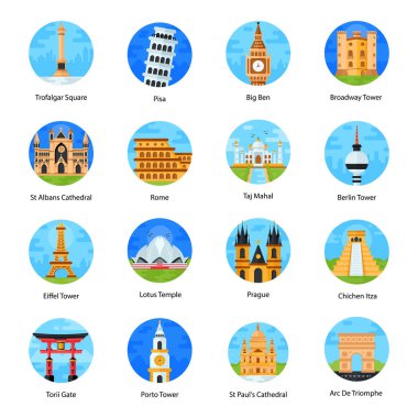 vector illustration of travel and tourism icon. set of landmarks and world stock symbol for web.