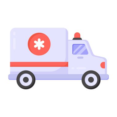 ambulans araba simgesi vektör illüstrasyonu