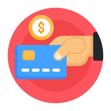 Kredi kartı düz vektör simgesi