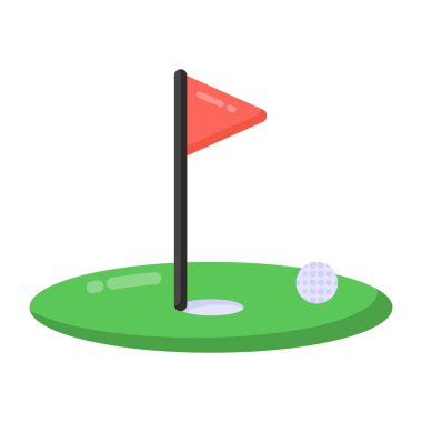 Golf alanı simgesi vektör illüstrasyon grafik tasarımı