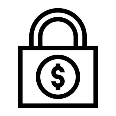 Kilit. Web simgesi basit illüstrasyon