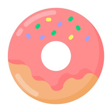 donut. Web simgesi vektör illüstrasyonu
