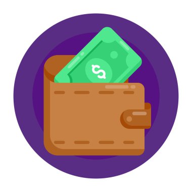 cüzdan ikonu vektör illüstrasyonu