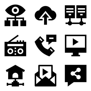 9 ortam simgesinin dizisi