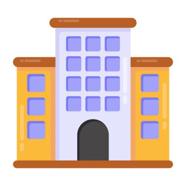 Bina. Web simgesi basit illüstrasyon