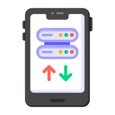 akıllı telefon ve ok vektör illüstrasyon tasarımlı cep telefonu