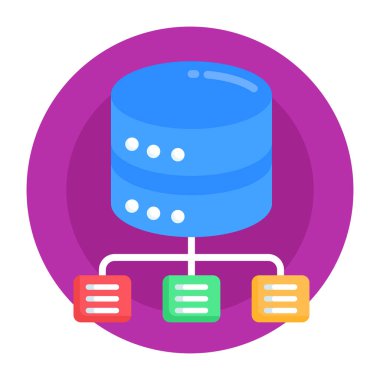 veritabanı vektör düz simgesi