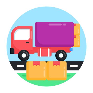 dağıtım kamyonu ikonu vektör çizimi tasarımı