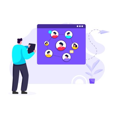 Sosyal medya konsepti. vektör illüstrasyonu