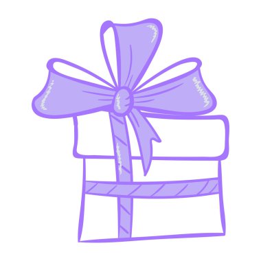 Yay ve kurdele vektör illüstrasyon tasarımlı hediye kutusu