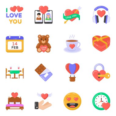 set of vector flat icons for web and mobile design
