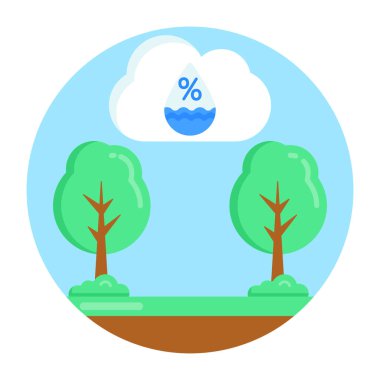 Ağaçlı ve yapraklı vektör illüstrasyon tasarımı
