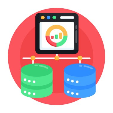 veritabanı düz vektör simgesi