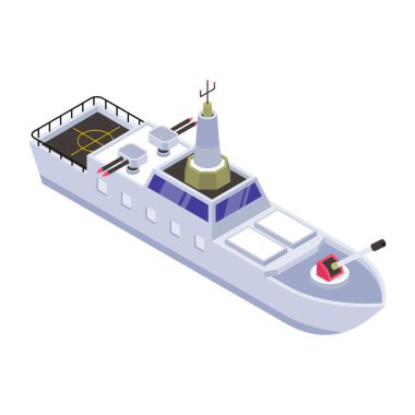 Büyük bir tankeri olan bir yolcu gemisinin izometrik vektör çizimi