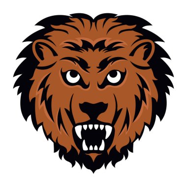 Aslan başının vektör illüstrasyonu