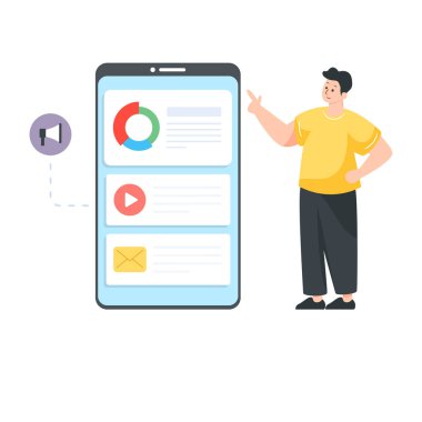 Cep telefonu ve tablet vektör illüstrasyonlu akıllı telefon