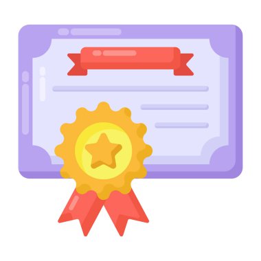 Sertifika. Web simgesi basit illüstrasyon