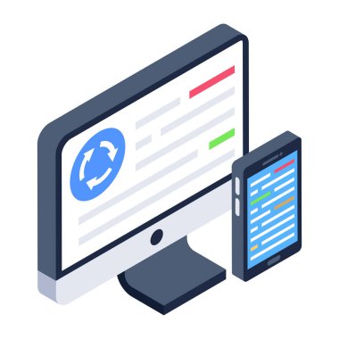 ekranlı bir dizüstü bilgisayar, vektör illüstrasyonu