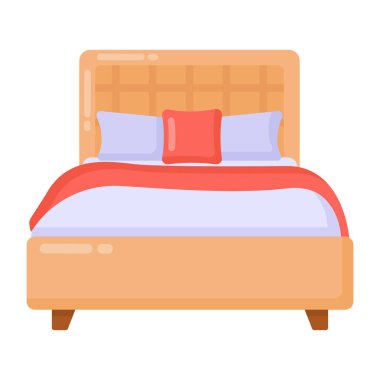 yatağın düz simgesi, vektör illüstrasyonu