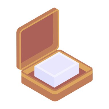 Açık göğsü olan kutu beyaz arkaplanda izole edildi