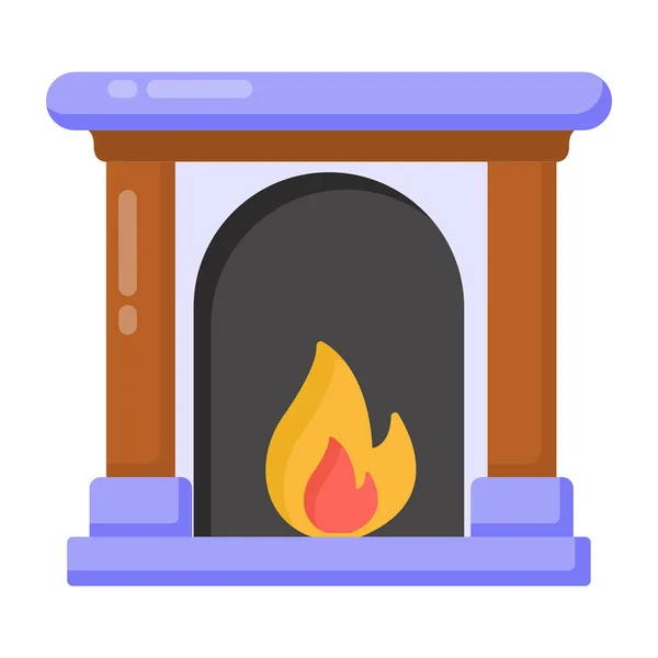 Kamin Web Icon Vektor Illustration — Stockvektor