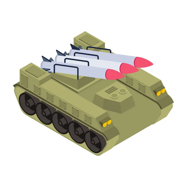 Militärpanzer Isoliert Auf Weißem Hintergrund — Stockvektor