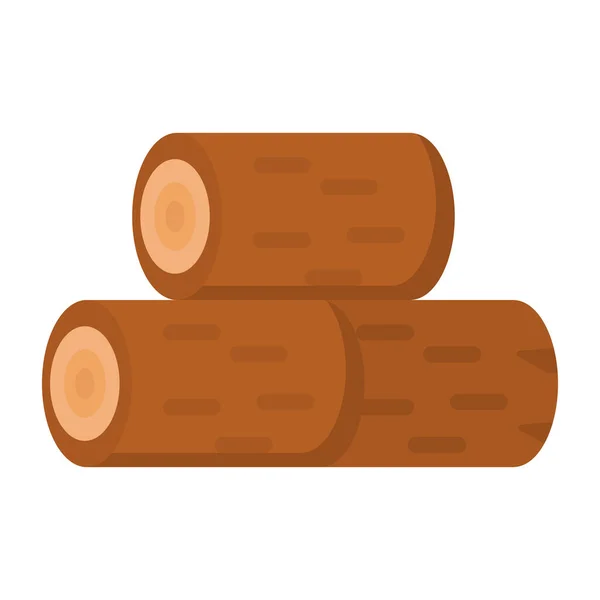 Holzstämme Flache Abbildung Von Feuerholz Vektorsymbolen Für Das Web — Stockvektor