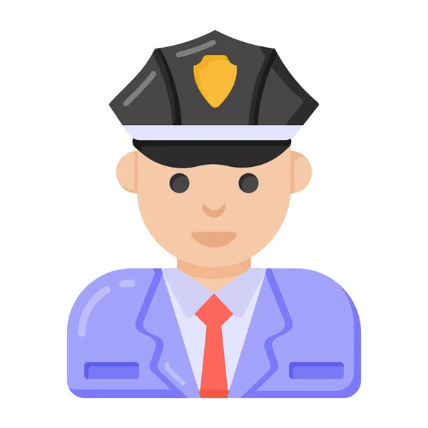 Policía Hombre Icono Web Diseño Simple — Vector de stock