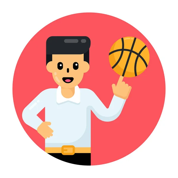 Basketballspieler Mit Ballvektor Illustration — Stockvektor