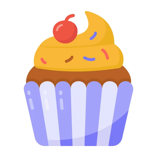 Cupcake Ícone Web Ilustração Simples —  Vetores de Stock
