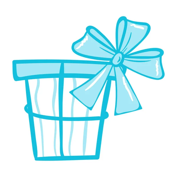 Caja Regalo Con Ilustración Arco Cinta Vector — Vector de stock