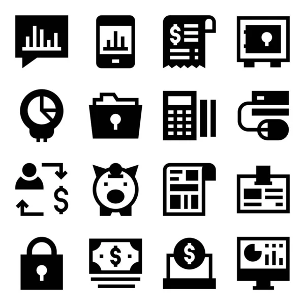 Business Finance Icons Set Web Mobile — Διανυσματικό Αρχείο