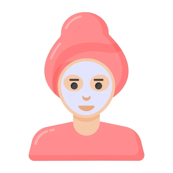 Visage Femme Avec Illustration Vectorielle Masque Facial — Image vectorielle