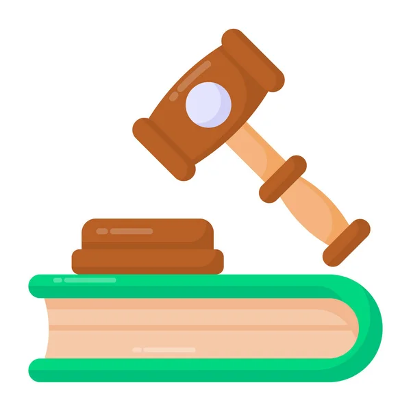 Hukuk Hakimi Gavel Ikon Vektör Illüstrasyon Grafik Tasarımı — Stok Vektör