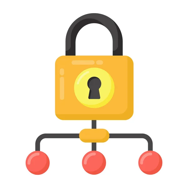 Padlock Icon Flat Illustration Security Vector Icons Web — Stok Vektör