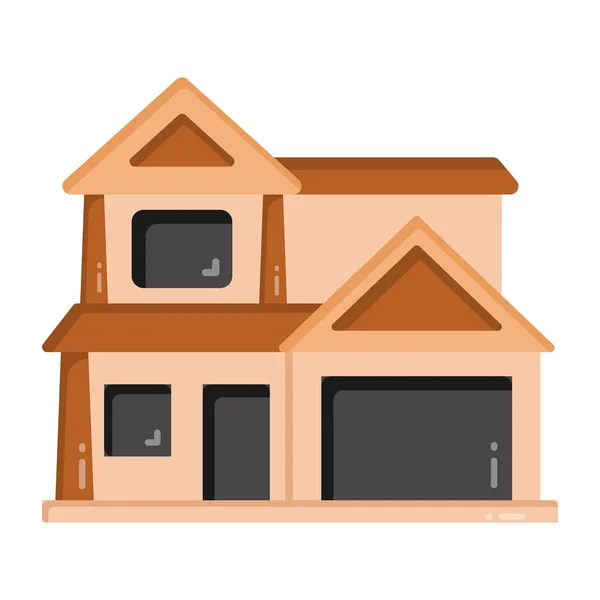 家の建物のアイコン ウェブデザインのための家のコテージベクトルイラストの漫画 — ストックベクタ