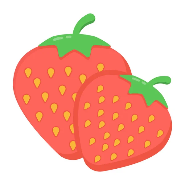 Erdbeerfrucht Ikone Cartoon Illustration Von Erdbeeren Vektorsymbolen Für Das Web — Stockvektor