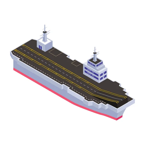 Ισομετρική Διανυσματική Απεικόνιση Κρουαζιερόπλοιου Την Επιγραφή Του Λιμανιού — Διανυσματικό Αρχείο