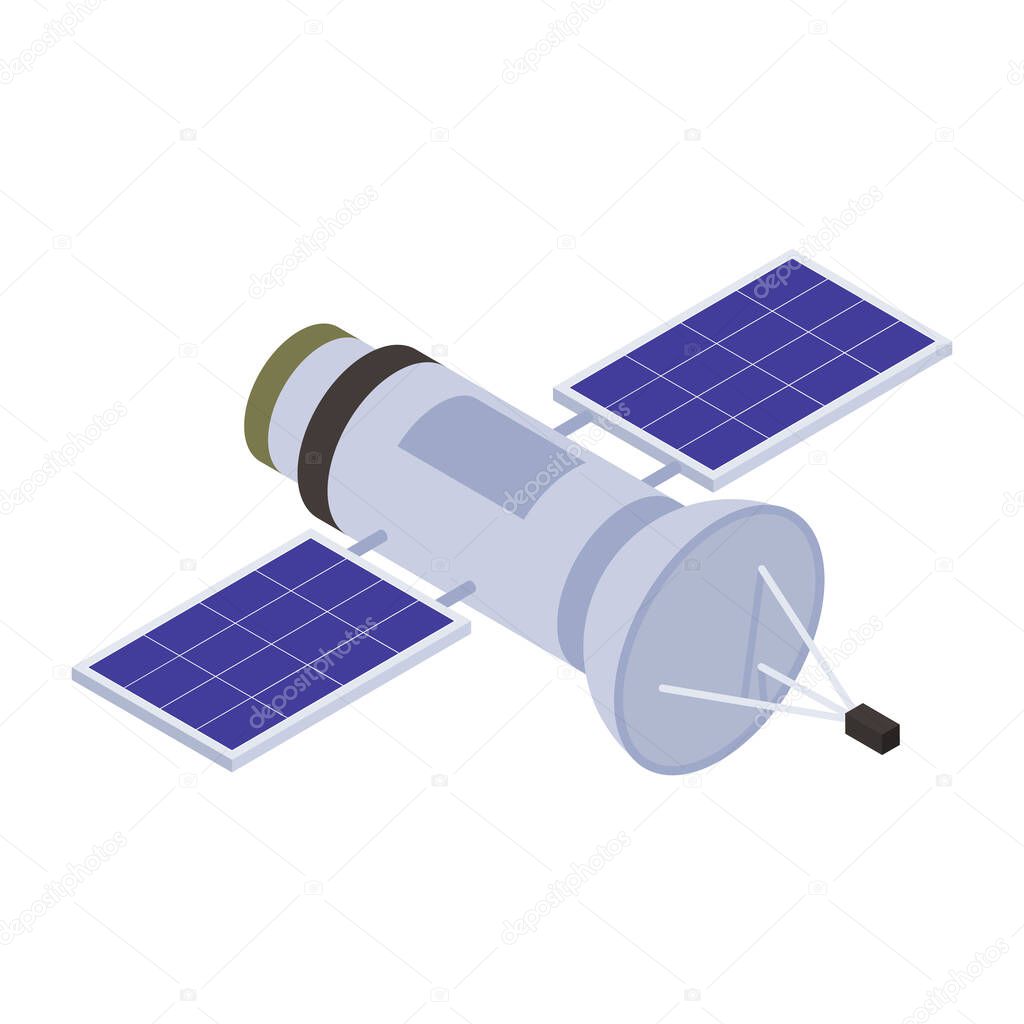 solar system icon. isometric of satellite vector symbol for web design isolated on white background