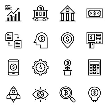 iş simgeleri kümesi, vektör illüstrasyonu