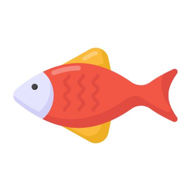Balık ikonu. ağ için deniz yaşam vektör simgelerinin karikatür çizimi