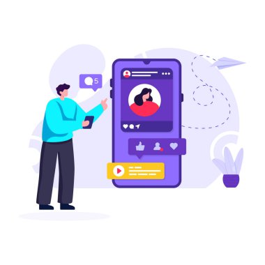 İnternet alışveriş konsepti. Vektör çizimi. düz dizayn