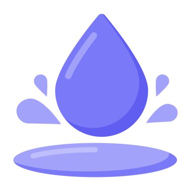 Su damlası ikonu. Vektör logosu çizimi. beyaz arkaplanda izole