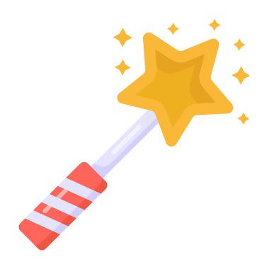 Yıldız vektör çizim dizaynlı sihirli değnek