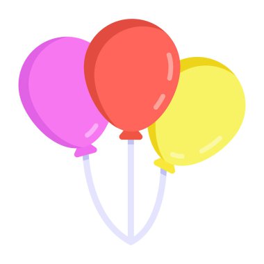 balonlar helyum balonu ikon vektör illüstrasyon grafik tasarımı