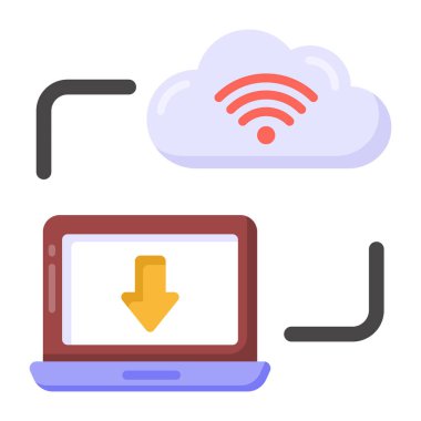 Bulut hesaplama teknolojisi vektör çizimi