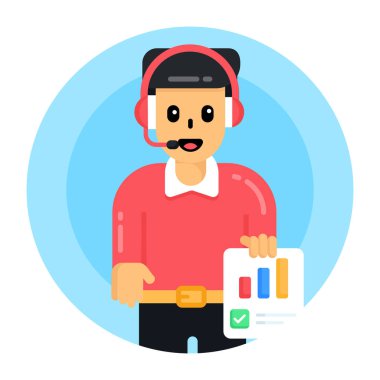 Kulaklıklı adam, vektör çizimi