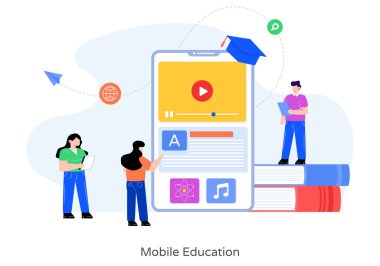 Online eğitim konsepti. vektör illüstrasyonu.