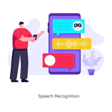 Online haber kavramı. görüntülü sohbet ve sosyal medya ile insanların düz tasarım çizimi.